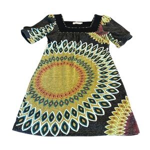 Aryeh Boho Short Sleeve Sweater Dress Size Small